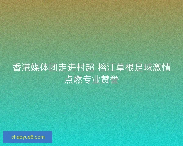 香港媒体团走进村超 榕江草根足球激情点燃专业赞誉